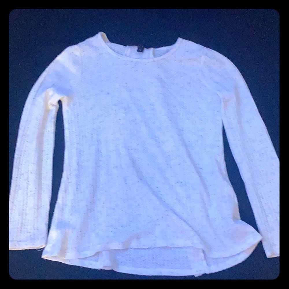 White sweater with lace in the back